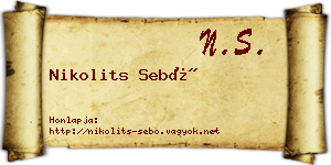 Nikolits Sebő névjegykártya